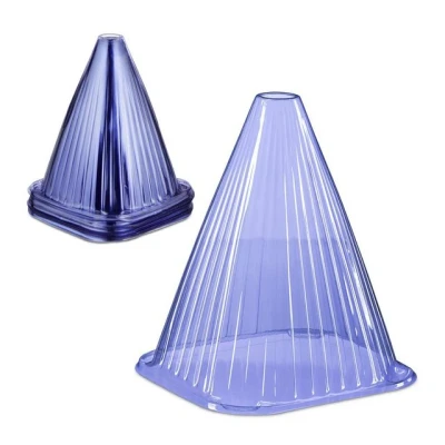 Abbildung von Relaxdays Pflanzenhut, 32er Set, Schneckenschutz, Frostschutz, HxBxT: 22 x 19 cm, Pflanzenschutzhauben PVC, blau