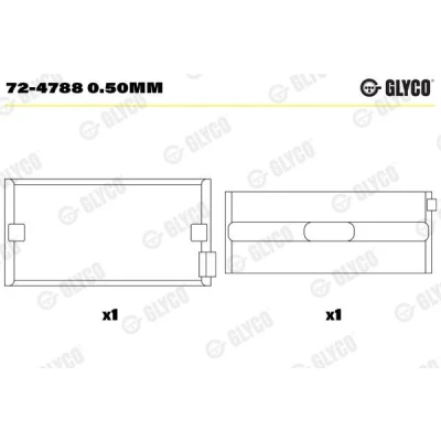Abbildung von GLYCO 72 4788 0.50mm Kurbelwellenlager