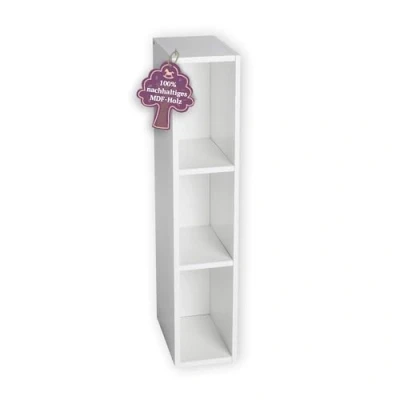 Abbildung von Puckdaddy Lasse Stauraumregal kompatibel mit Hemnes Kommoden 19x30x93cm Holzstärke: 2cm Regal in Weiß Kommodenregal für Wickelkommoden Wickeltisch zur Kinderzimmer Aufbewahrung