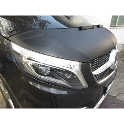 Abbildung von AUTO Bra ab 00645 Carbon Optik kompatibel mit Mercedes Benz MB V Klasse Vito Viano 2014 W447 Haubenbra Steinschlagschutz Tuning Bonnet