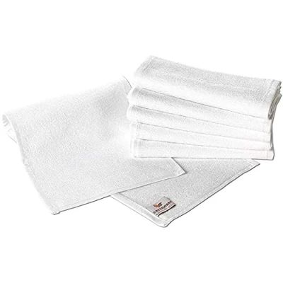 Abbildung von Carenesse Gästehandtücher 6x Gesichts Kompressen 22x70 cm grau mit perfekter Passform, Baumwolle, Hygienische &amp; saugstarke Gesichtstücher für Kosmetik in 100% Baumwolle