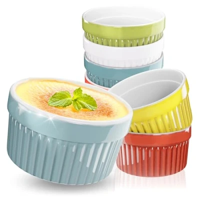 Abbildung von ToCi Auflaufform 10er Set Creme Brulee Schälchen Bunt Ø9cm Keramik Ofenschalen 185ml, (10 St)
