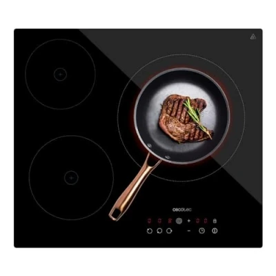 Abbildung von Cecotec Glaskeramik Kochfeld 3 Felder Bolero Squad V 3001. Maximale Leistung 5700W mit 9 Leistungsstufen, Touch Steuerung, programmierbar, Pfannenerkennung, Durchmesser 16 20 30cm