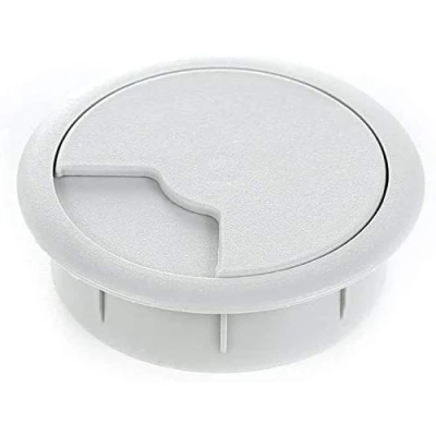 Abbildung von sossai® Kabeldurchführung KDM2 (1 Stück) Kabeldurchlass/Schreibtischkanal für Schreibtische, Büro &amp; Arbeitsplatten Farbe: Grau Durchmesser: 60 mm Material: Kunststoff