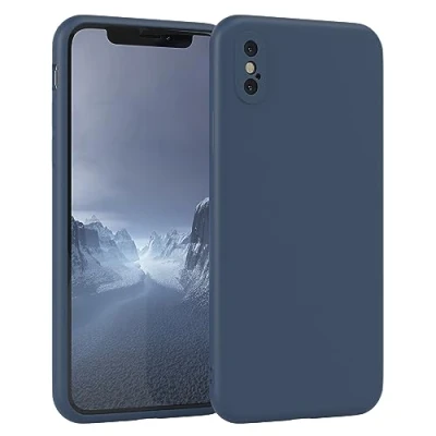 Abbildung von EAZY Case Silikonhülle für iPhone XS Max Hülle Silikon Blau weich stoßfeste Handyhülle Schutzhülle mit Kameraschutz Dünn Premium Schutz Cover TPU Phone Bumper in Dunkelblau