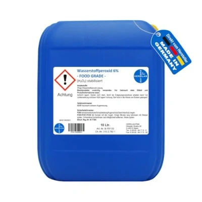 Abbildung von Wasserstoffperoxid 6% FOOD GRADE I 10 Liter stabilisiert Kanister PZN 16569653 Herrlan Qualität Made in Germany