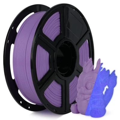 Abbildung von FLASHFORGE Glow in The Dark Rapid PLA Filament 1,75mm, Hoher Fluss Schnelles 3D Drucker Leuchtend Lila Max 500mm/s Drucken, Hohe Helligkeit und Langanhaltender Leuchteffekt