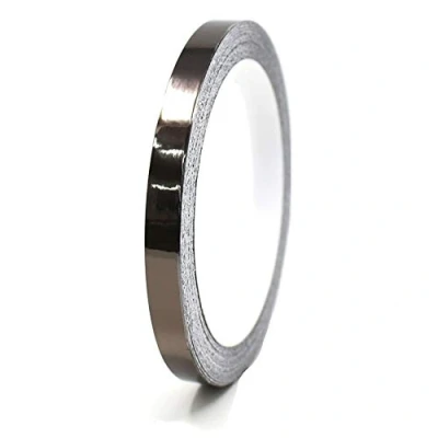 Abbildung von 8,5 Meter Glanz Zierstreifen Auto Motorrad Boot Modellbau Silber Chrom Finest Folia Dekorstreifen Seitenstreifen Klebestreifen (Chrom Schwarz, 8mm Breite)