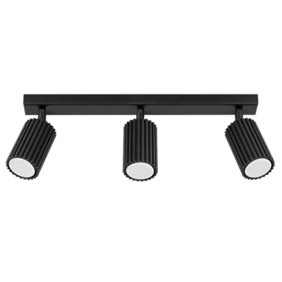 Abbildung von Deckenstrahler Karbon, schwarz, Länge 45 cm, Alu, 3 flg.