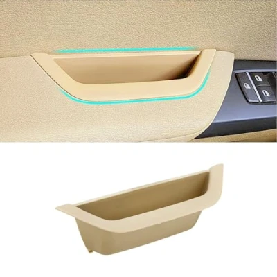 Abbildung von TTCR II Kompatibel mit Türgriff BMW X3 F25 2010 2016,X4 F26 2014 2017,Griff Innen Links,Aufbewahrungsbox für Autotürgriffe Linke Vordertür Griffverkleidung,F25 Beige Türgriffabdeckung