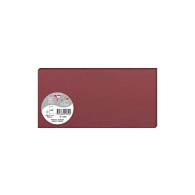 Abbildung von Clairefontaine 1580C Packung mit 25 Karten Pollen in Format DL, 210g 106 x 213mm, bordeaux