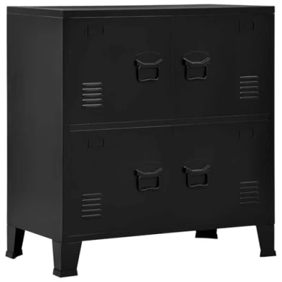 Abbildung von vidaXL Aufbewahrungsbox Lagerschrank Industrial Schwarz 75x40x80 cm Stahl (1 St)