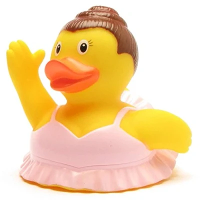 Abbildung von Quietscheentchen Ballerina I Badeente L: 8 cm inkl. Badeenten Schlüsselanhänger im Set