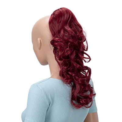 Abbildung von CAISHA 40cm Haarzopf Lily Haarteil mit Butterflyklammer Pferdeschwanz Haarverlängerung Voluminös Gewellt Rot H217