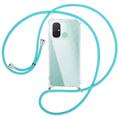 Abbildung von mtb more energy® Handykette kompatibel mit Xiaomi Redmi 12C türkis Smartphone Hülle zum Umhängen Anti Shock Full TPU Case