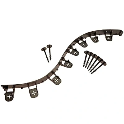 Abbildung von HaGa® Flexible Rasenkante rund Beetumrandung 1m x 45mm mit 8 Befestigungsstiften Pflastersteine Mähkante in schwarz