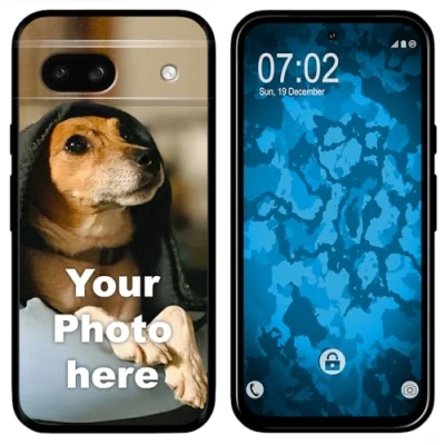Abbildung von PhoneNatic personalisierte Handyhülle für Pixel 8a Custom Silikon Case in Schwarz zum selbst gestalten mit eigenem Foto Bild Text individuell