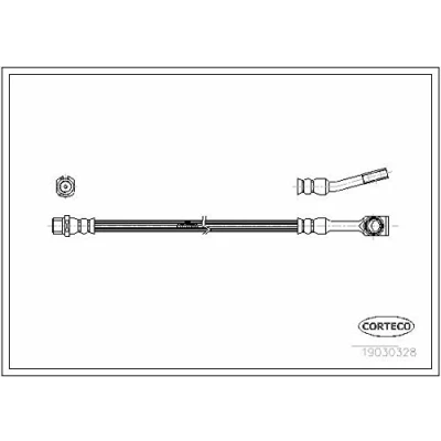 Abbildung von CORTECO 19030328 Bremsschläuche Vorderachse 298 OPEL: Corsa C Schrägheck, Combo Kasten / Kombi, Tour