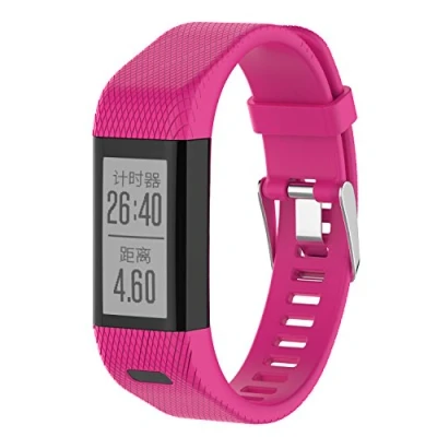 Abbildung von Yikamosi Kompatibel mit Garmin Vivosmart HR+ Armband,Soft Silikon Smart Watch Armband Atmungsaktiv Ersatz Strap HR+(NO HR,Rose Red)