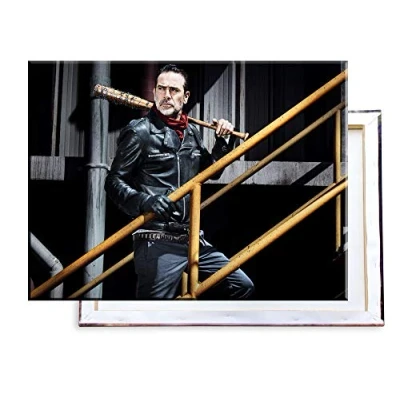 Abbildung von Unified Distribution The Walking Dead Negan Jeffrey Dean Morgan 80x60 cm Bilder &amp; Kunstdrucke fertig auf Leinwand aufgespannt und in erstklassiger Druckqualität