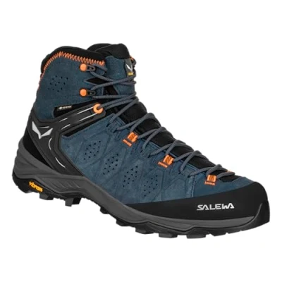 Abbildung von Salewa MS ALP Trainer 2 MID GTX Hikingschuh, Herren, Größe: 44.5, Dark denim/fluo orange Schuhe