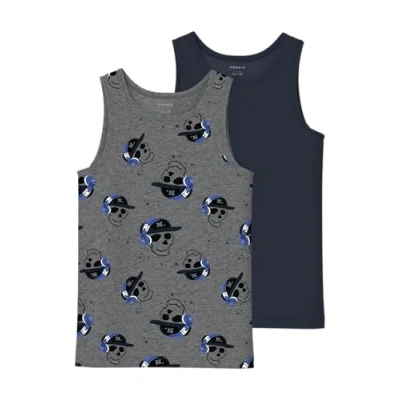 Abbildung von Name It Unterhemd &quot;NKMTANK TOP 2P DARK GREY MEL SKULL NOOS&quot;, (Set, 2 St.)