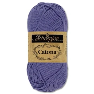Abbildung von Frida&#039;s Wollhaus Scheepjes 50 g Catona 100% Baumwolle Stricken Häkeln Amigurumi 109 Farben (508 Deep Amethyst)