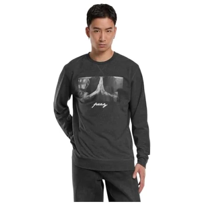 Abbildung von Mister Tee PRAY Crewneck Sweatshirt, Herren, Größe: Small, Charcoal