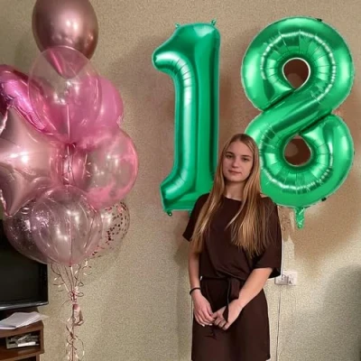Abbildung von 18 Geburtstag Deko zahlen luftballon jahre Folienballon Grün für 18. Geburtstagsdeko Männer Frauen Ballon Zahl zum fliegt mit Helium 18.Geburtstagsparty 40&quot; 101cm