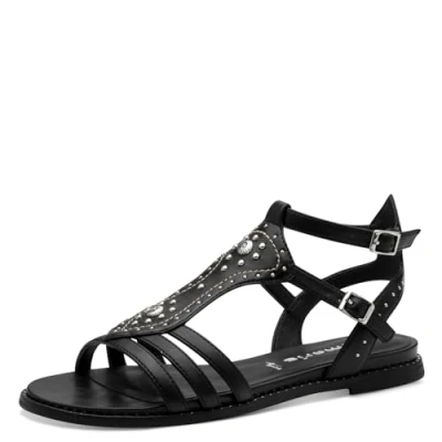 Abbildung von Tamaris Riemensandalette, Damen, Größe: 41, Black Schuhe
