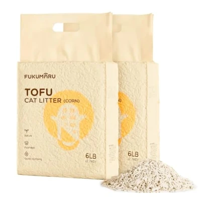 Abbildung von FUKUMARU Tofu Katzenstreu 5.4kg, Klumpstreu für Katzen, Gemischtes Maispellets, Staubfrei und Leicht klumpend, Geruchskontrolle, spült in der Toilette, Geringe Rückstände
