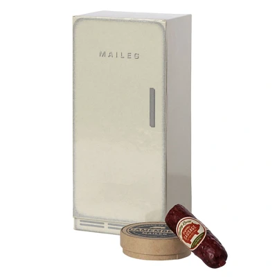 Abbildung von Maileg Miniatur Kühlschrank &amp; Wurst/Käse