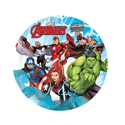 Abbildung von Dekora Essbare Kuchenaufleger mit Avengers Tortenverzierungen Geburtstag für Kinder 15.5 cm