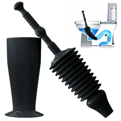 Abbildung von Luigi&#039;s Rohrreinigungspumpe Pömpel Toiletten und Abflussreiniger WC Abfluss Pümpel, L: 38.00 cm, (1 tlg), Gegen verstopften Toilet Plunger Schwarz