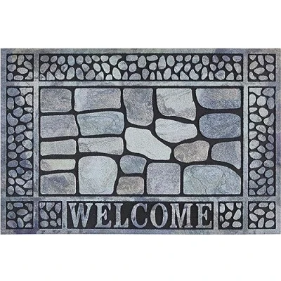 Abbildung von andiamo Fußmatte La Traviata aus Weichkautschuk Gummimatte im Außenbereich mit Welcome Motiv Schmutzfangmatte Fußabtreter Hauseingang 40 x 60 cm