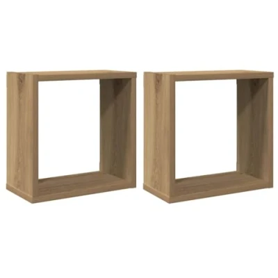Abbildung von vidaXL Regal Würfel Wandregale 2 Stk. Artisan Eiche 30x15x30 Holzwerkstoff, tlg.
