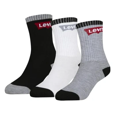 Abbildung von Levi&#039;s Batwing Regular CUT 3 PACK Unisex Socken für Kinder, Größe: 35 37.5, Black