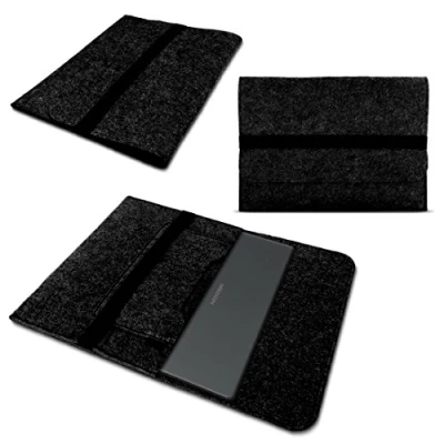 Abbildung von NAmobile Filz Tasche kompatibel für Medion Akoya E4251 Laptop Hülle Sleeve Schutzhülle Schutz Cover Universal 14 Zoll Notebooktasche, Farben:Dunkel Grau
