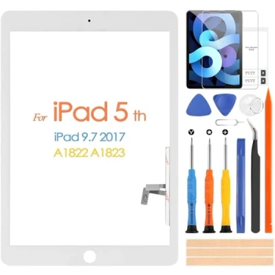 Abbildung von ARSSLY Touchscreen für iPad 9.7 2017 A1822 A1823 Digitizer 5 Generation Ersatz Bildschirm 5th mit Werkzeugen (ohne Home Button, kein LCD Bildschirm, Weiß