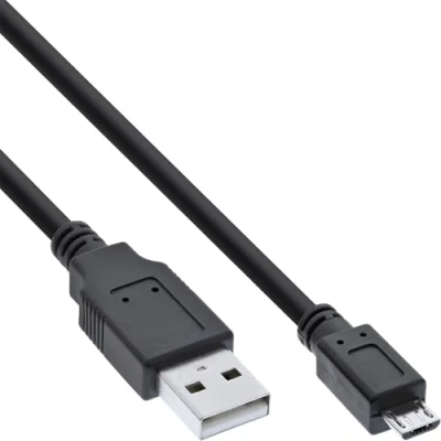 Abbildung von InLine 31750 Micro USB 2.0 Kabel, A Stecker an B Stecker, schwarz, 5m