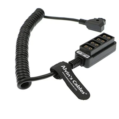 Abbildung von Alvin&#039;s Cables D Tap auf 4 Buchse Splitter Spiral Kabel für Anton Bauer V Mount Batterie