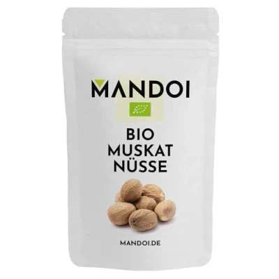 Abbildung von Mandoi BIO Muskatnuss 12 Stück, Muskat Nuss aus Sri Lanka. Muskatnüsse ganz, organic Nutmeg