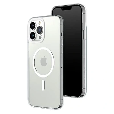 Abbildung von RhinoShield Clear Case kompatibel mit MagSafe für [iPhone 13 Pro Max]Überragende Magnetstärke, Vergilbungsresistenz, Kristallklar, optimaler Schutz und personalisierbar Weiß Kamera Ring