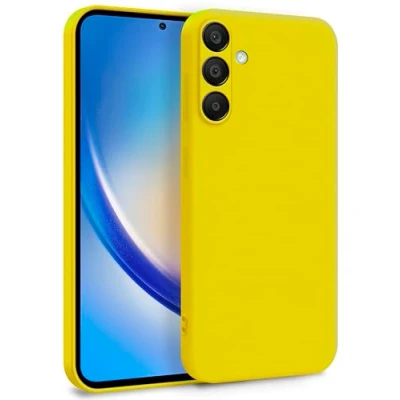 Abbildung von MyGadget Hülle für Samsung Galaxy A35 5G Zweilagige Handyhülle mit Kameraschutz Cover Innenfutter &amp; Silikon außen Gelb
