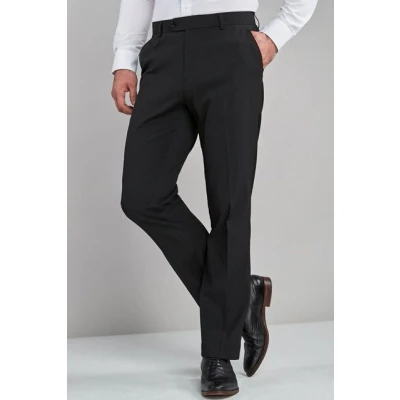 Abbildung von Next Stretch Smart Trousers Regular Fit Anzughose, Herren, Größe: 40x33, Black