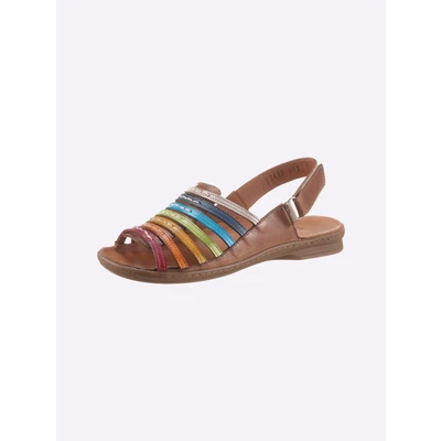 Abbildung von Gemini INJA Anilina Riemensandalette, Damen, Größe: 36, Braun multi Schuhe