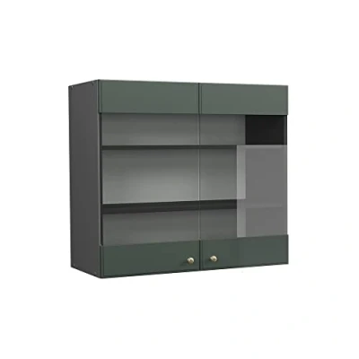 Abbildung von Vicco Glashängeschrank Fame Line, Grün Gold Landhaus/Anthrazit, 80 cm