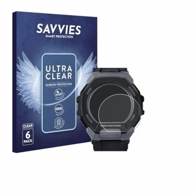 Abbildung von Savvies 6 Stück Schutzfolie für Casio G Shock Squad GBD 300 Displayschutz Folie Ultra Transparent