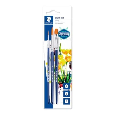 Abbildung von 6 x Staedtler Borstenpinsel Synthetik Set mit 3 Pinseln