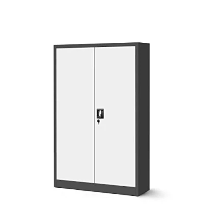 Abbildung von Jan Nowak Aktenschrank C001K Metallschrank Büroschrank Werkzeugschrank 3 Fachböden Stahlblech Flügeltüren Pulverbeschichtung 140 cm x 90 40 (Anthrazit/Weiß)